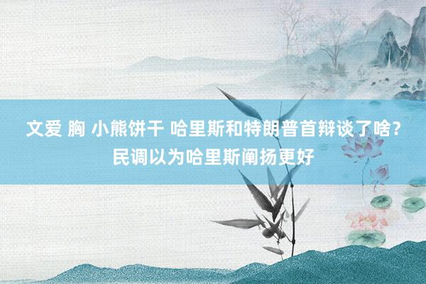 文爱 胸 小熊饼干 哈里斯和特朗普首辩谈了啥？民调以为哈里斯阐扬更好