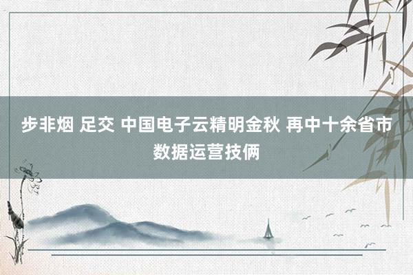 步非烟 足交 中国电子云精明金秋 再中十余省市数据运营技俩