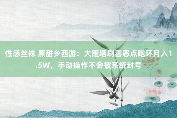 性感丝袜 黑甜乡西游：大雁塔刷善恶点跑环月入1.5W，手动操作不会被系统封号