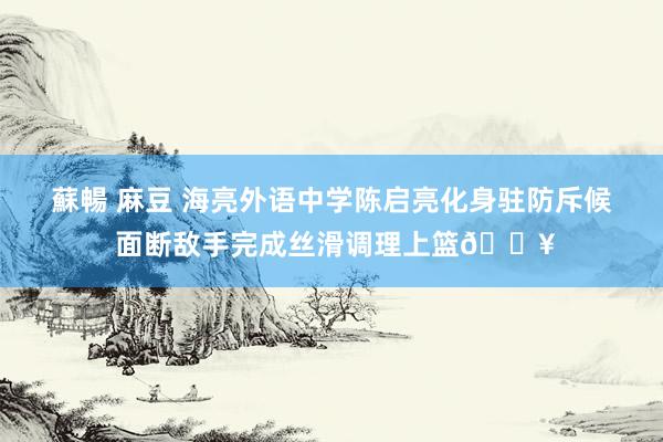 蘇暢 麻豆 海亮外语中学陈启亮化身驻防斥候 面断敌手完成丝滑调理上篮🔥