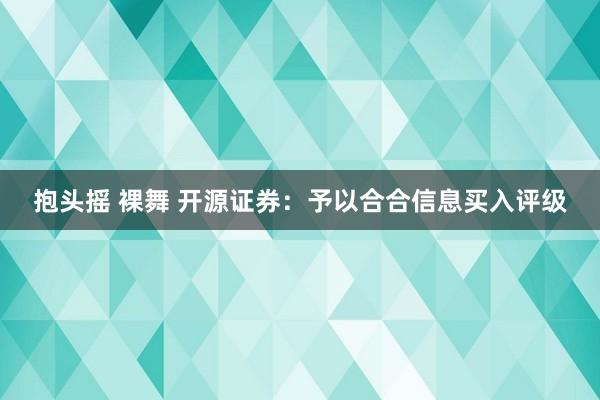 抱头摇 裸舞 开源证券：予以合合信息买入评级