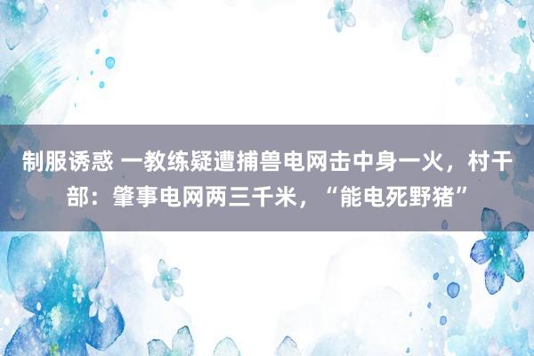 制服诱惑 一教练疑遭捕兽电网击中身一火，村干部：肇事电网两三千米，“能电死野猪”