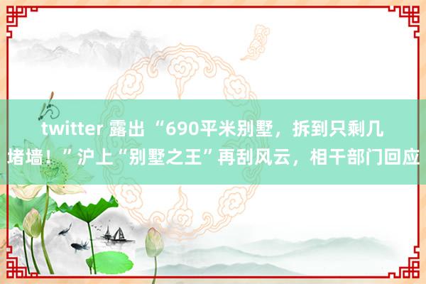 twitter 露出 “690平米别墅，拆到只剩几堵墙！”沪上“别墅之王”再刮风云，相干部门回应